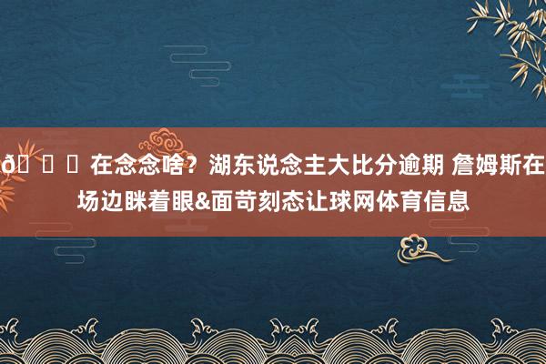 👀在念念啥？湖东说念主大比分逾期 詹姆斯在场边眯着眼&面苛刻态让球网体育信息