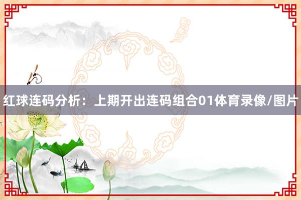 红球连码分析：上期开出连码组合01体育录像/图片