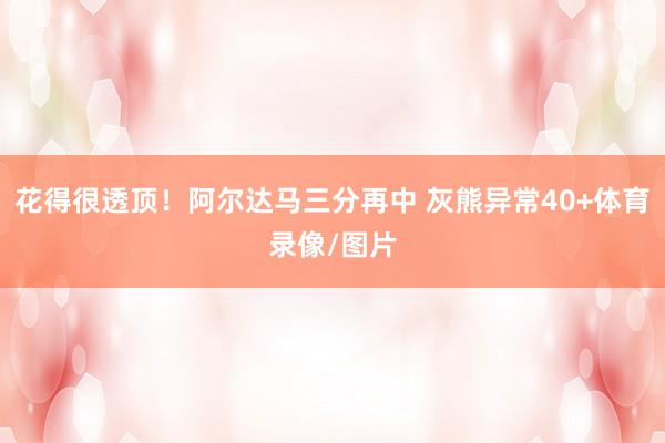 花得很透顶！阿尔达马三分再中 灰熊异常40+体育录像/图片