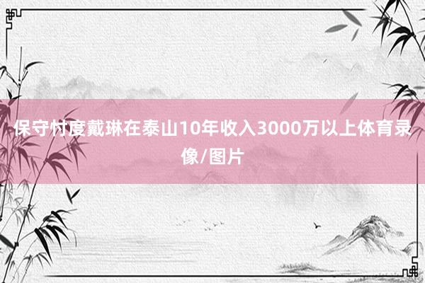 保守忖度戴琳在泰山10年收入3000万以上体育录像/图片
