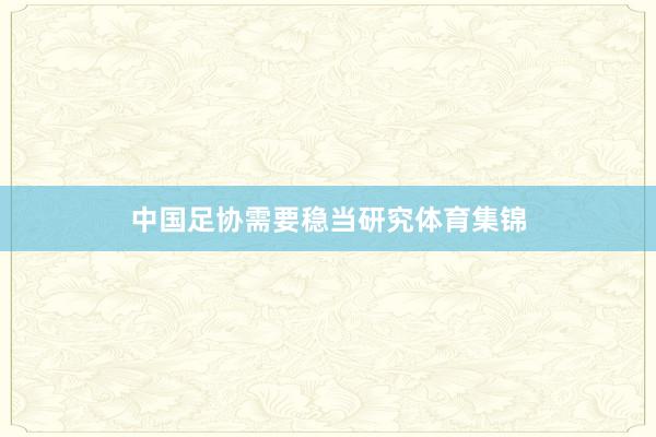 中国足协需要稳当研究体育集锦