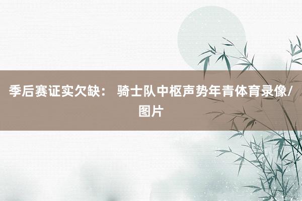 季后赛证实欠缺： 骑士队中枢声势年青体育录像/图片