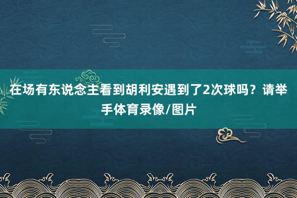 在场有东说念主看到胡利安遇到了2次球吗？请举手体育录像/图片