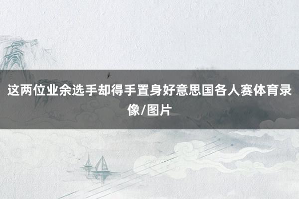 这两位业余选手却得手置身好意思国各人赛体育录像/图片