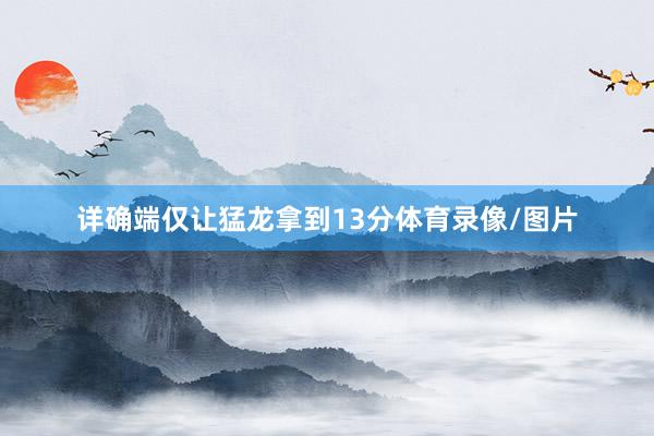 详确端仅让猛龙拿到13分体育录像/图片