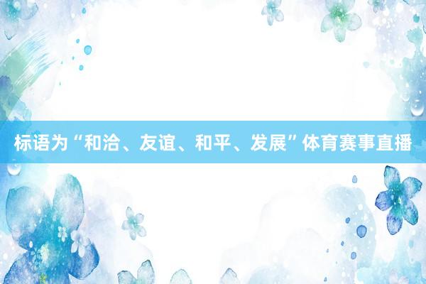标语为“和洽、友谊、和平、发展”体育赛事直播