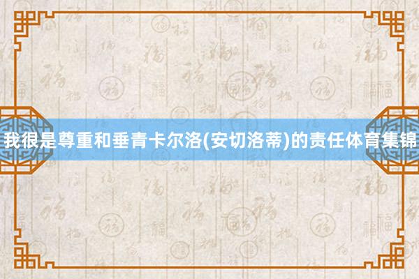 我很是尊重和垂青卡尔洛(安切洛蒂)的责任体育集锦