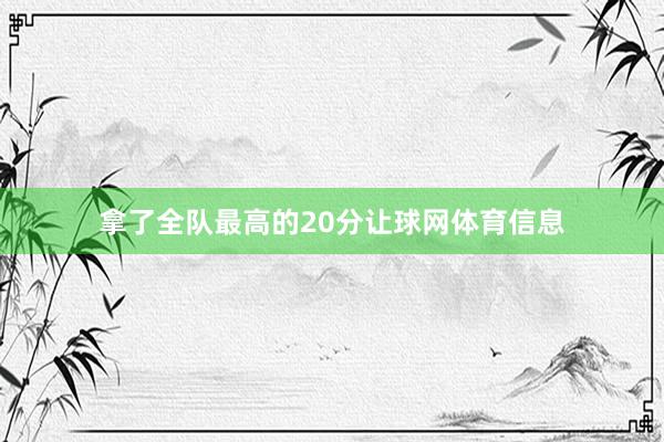 拿了全队最高的20分让球网体育信息