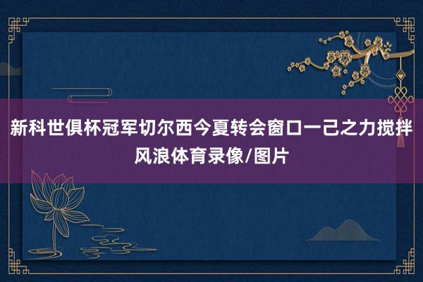 新科世俱杯冠军切尔西今夏转会窗口一己之力搅拌风浪体育录像/图片