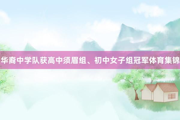华裔中学队获高中须眉组、初中女子组冠军体育集锦
