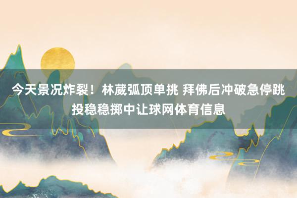 今天景况炸裂！林葳弧顶单挑 拜佛后冲破急停跳投稳稳掷中让球网体育信息