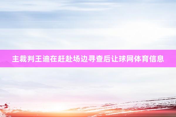 主裁判王迪在赶赴场边寻查后让球网体育信息
