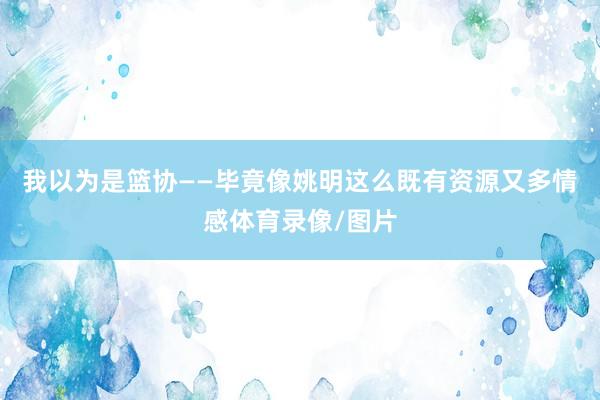 我以为是篮协——毕竟像姚明这么既有资源又多情感体育录像/图片