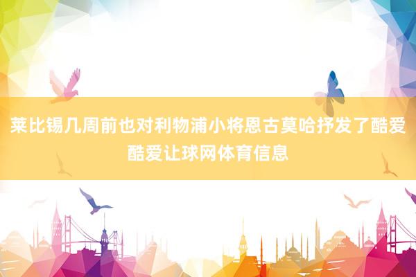 莱比锡几周前也对利物浦小将恩古莫哈抒发了酷爱酷爱让球网体育信息